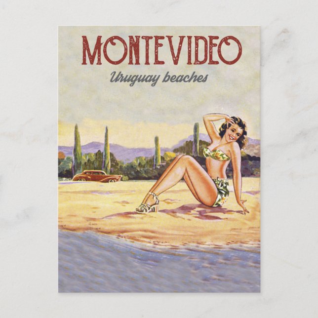 Montevideo, Uruguay Beach Postkarte (Vorderseite)