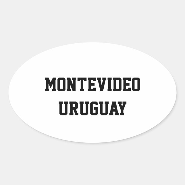 Montevideo Uruguay oval Aufkleber (Vorderseite)