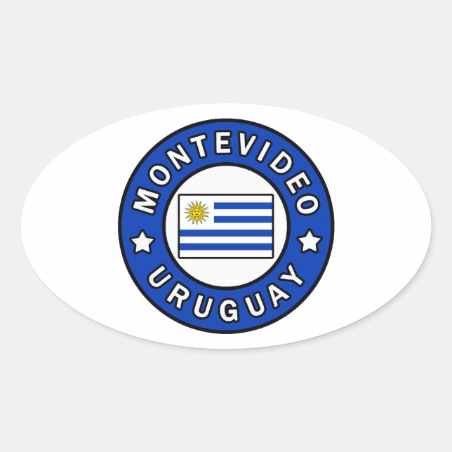 Montevideo Uruguay Ovaler Aufkleber (Vorderseite)