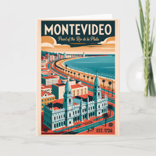 Montevideo Uruguay Retro-Reiseplakat-Kunst Karte