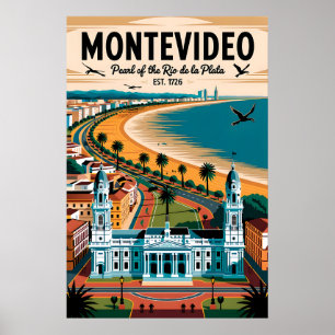 Montevideo Uruguay Retro-Reiseposter-Kunst Poster