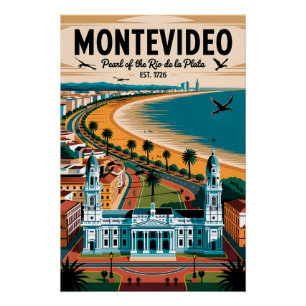 Montevideo Uruguay Retro-Reiseposter-Kunst Poster