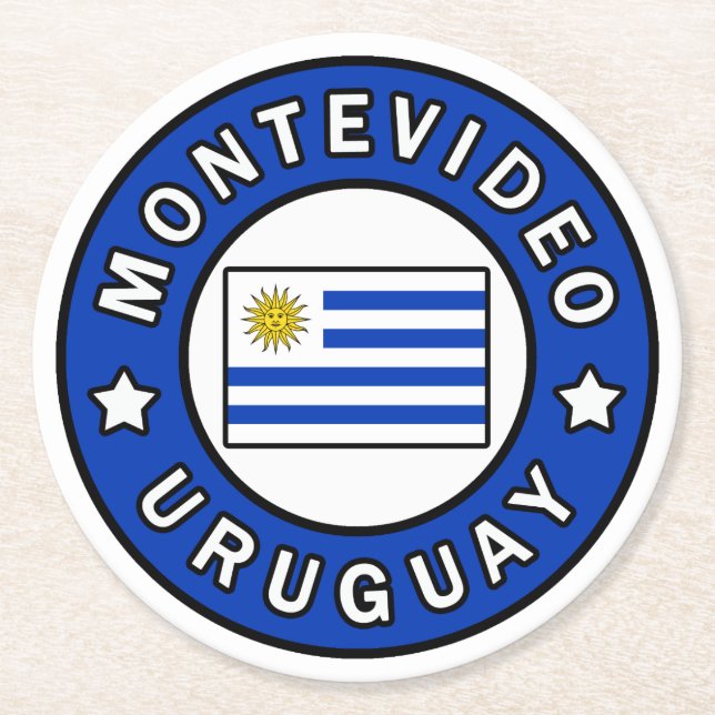 Montevideo Uruguay Runder Pappuntersetzer (Vorderseite)