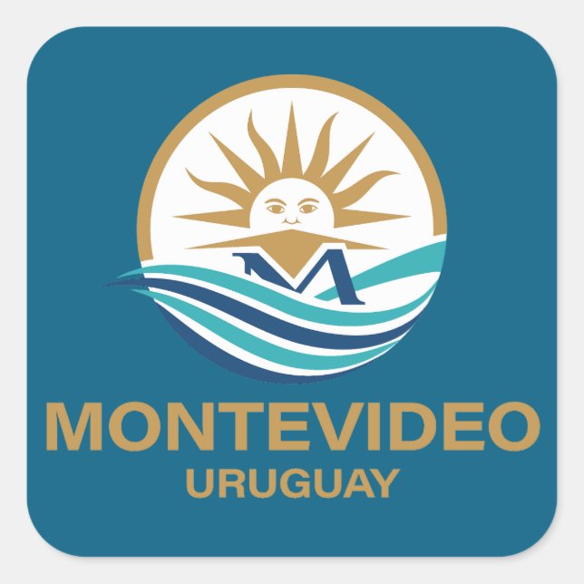 Montevideo Uruguay South America Quadratischer Aufkleber (Vorderseite)