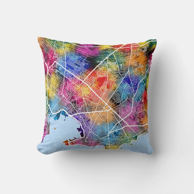 Montevideo Uruguay Stadtplan Kissen (Vorderseite)