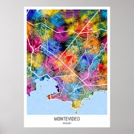 Montevideo Uruguay Stadtplan Poster