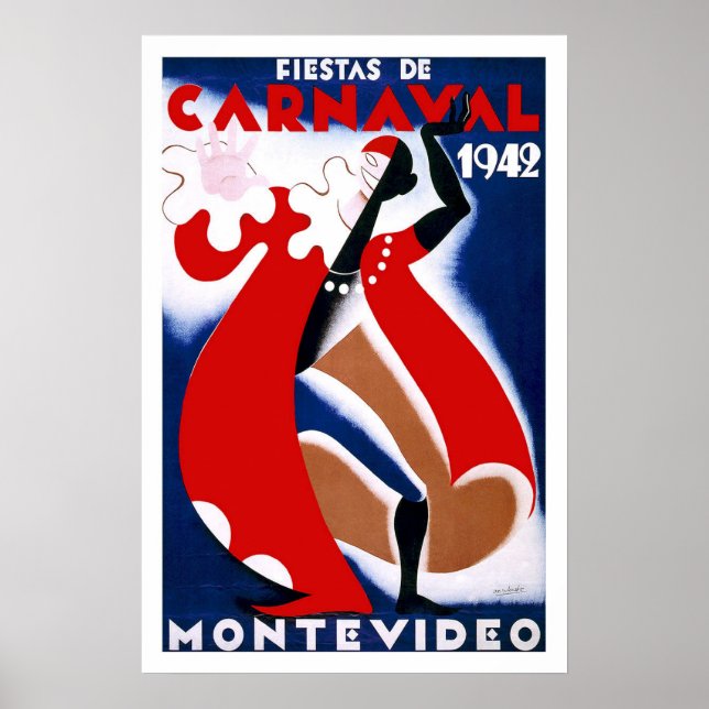 Montevideo Uruguay Vintage Travel Poster (Vorne)