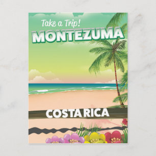 Montezuma Costa Rica Strand Reiseplakat Postkarte