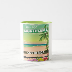 Montezuma Costa Rica Strand Reiseplakat Zweifarbige Tasse