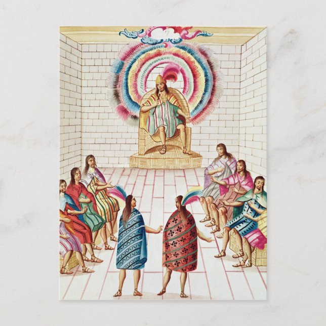 Montezuma II und sein Rat Postkarte (Vorderseite)