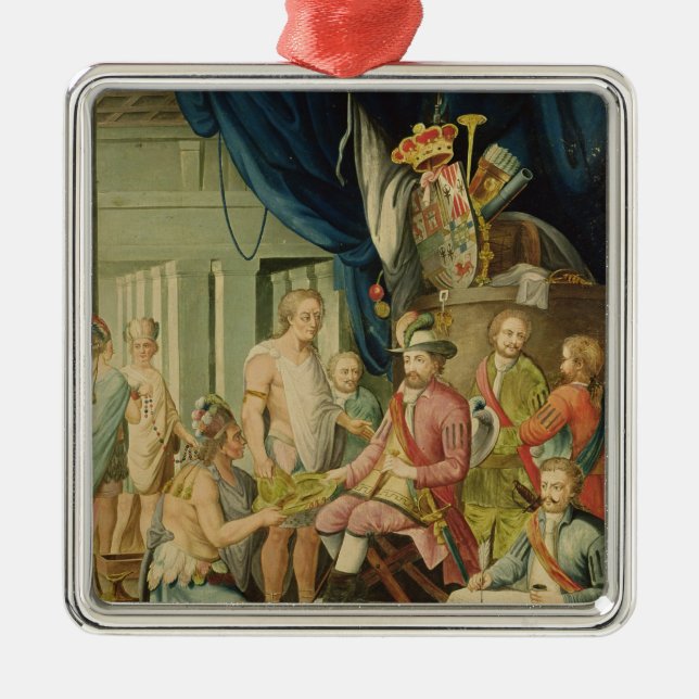 Montezuma Silbernes Ornament (Vorne)