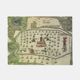 Montezumas Aztekenreich, Antique World Map, 1577 Fußmatte