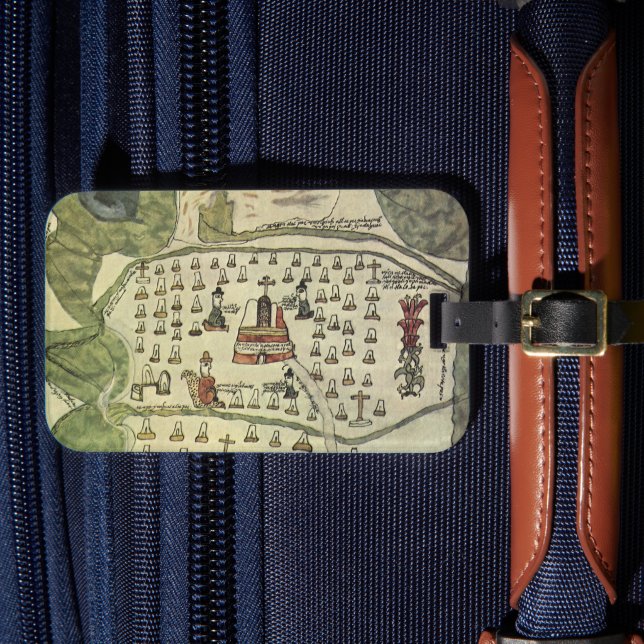 Montezumas Aztekenreich, Antique World Map, 1577 Gepäckanhänger (Vorderseite Insitu 4)