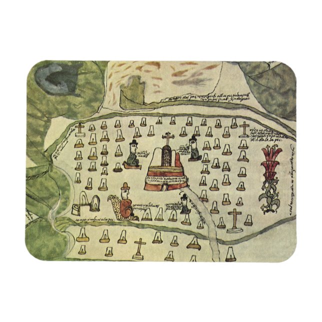 Montezumas Aztekenreich, Antique World Map, 1577 Magnet (Horizontal)
