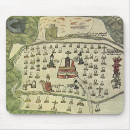 Montezumas Aztekenreich, Antique World Map, 1577 Mousepad