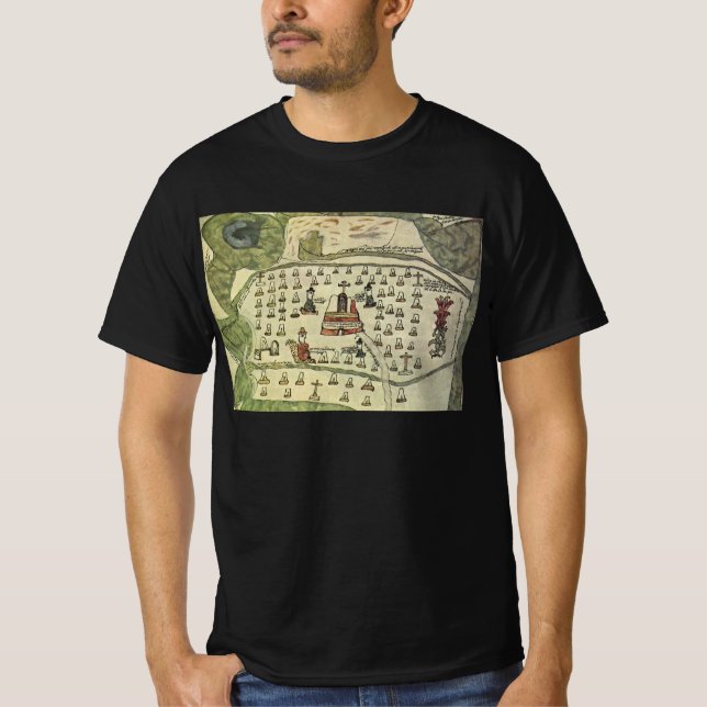 Montezumas Aztekenreich, Antique World Map, 1577 T-Shirt (Vorderseite)
