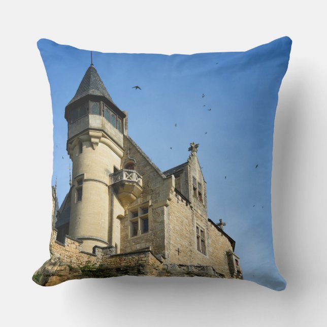 Montfort Schloss, Dordogne, Frankreich Kissen (Vorderseite)
