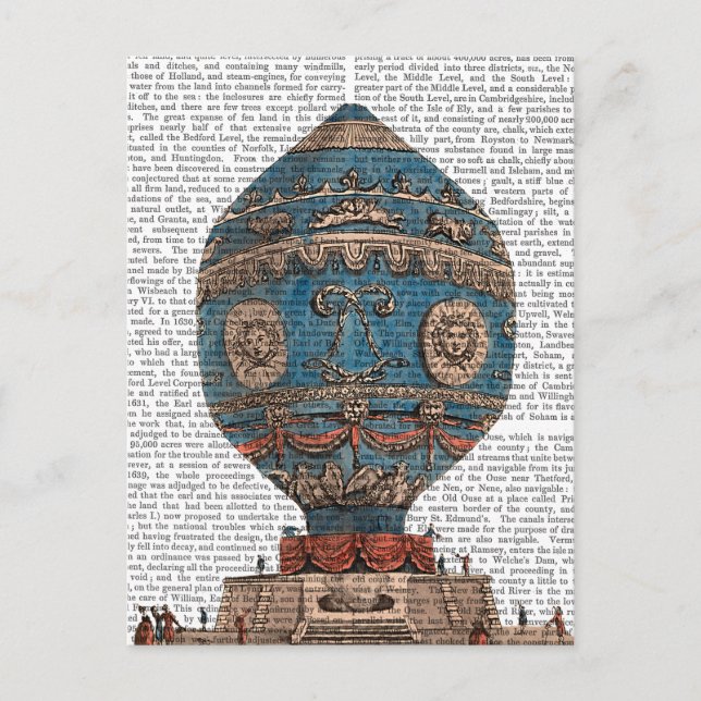 Montgolfier Aerostatique Heißluftballon Postkarte (Vorderseite)