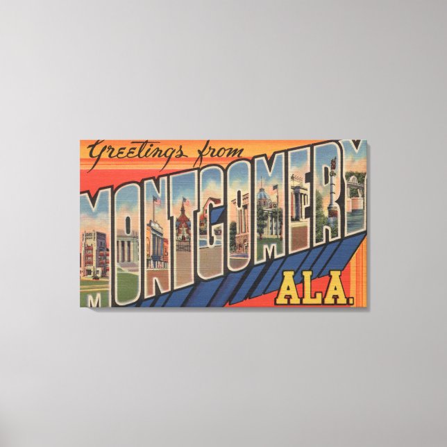 Montgomery, Alabama - Große Briefmarkenszenen Leinwanddruck (Vorderseite)