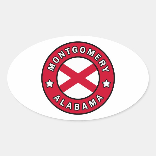 Montgomery Alabama Ovaler Aufkleber (Vorderseite)