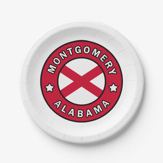 Montgomery Alabama Pappteller (Vorderseite)