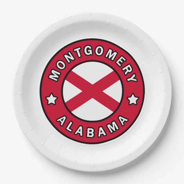Montgomery Alabama Pappteller (Vorderseite)