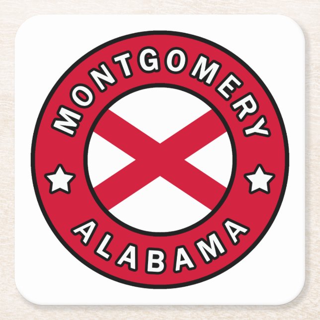 Montgomery Alabama Rechteckiger Pappuntersetzer (Vorderseite)