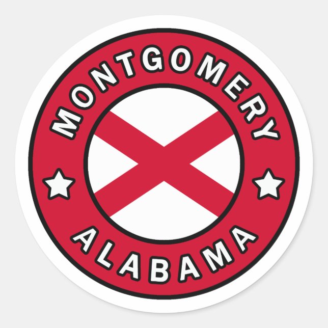 Montgomery Alabama Runder Aufkleber (Vorderseite)