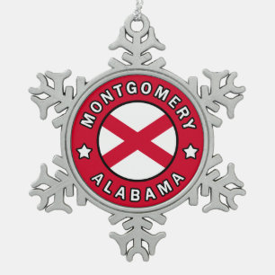 Montgomery Alabama Schneeflocken Zinn-Ornament