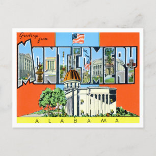 Montgomery, Alabama Vintage Big Lettres Carte post
