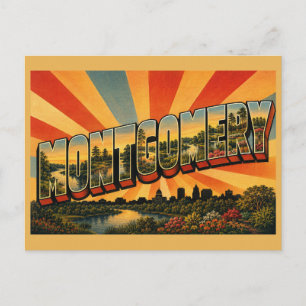 Montgomery Alabama Vintage Kunst Postkarte