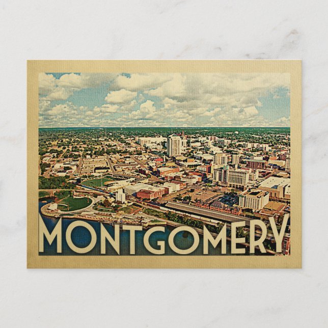 Montgomery Alabama Vintage Travel Postkarte (Vorderseite)