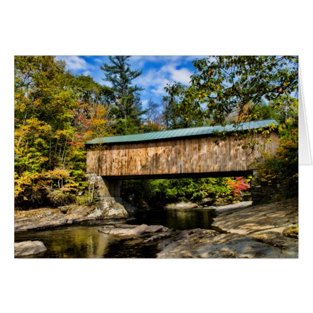 Montgomery Covered Bridge mit fallendem Blattwerk (Vorderseite (Horizontal))