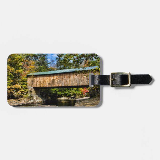 Montgomery Covered Bridge mit Laub Gepäckanhänger (Vorderseite horizontal)
