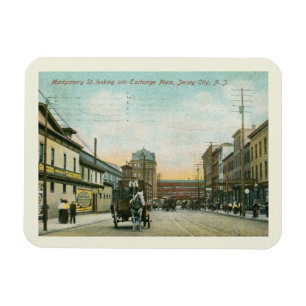 Montgomery St., Jersey City NJ 1908 Vintag Style Magnet