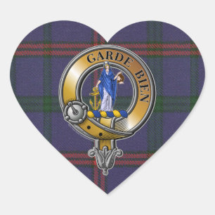 Montgomery Tartan & Abzeichen Herz-Aufkleber