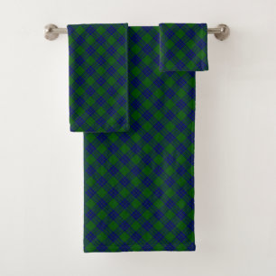Montgomery tartan green blue kariert badhandtuch set