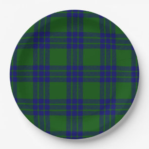 Montgomery tartan green blue kariert pappteller