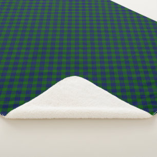 Montgomery tartan green blue kariert sherpadecke
