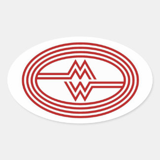 Montgomery Ward Ski Logo Ovaler Aufkleber