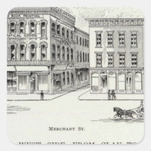 Montgomery West Side Clay und Washington Quadratischer Aufkleber