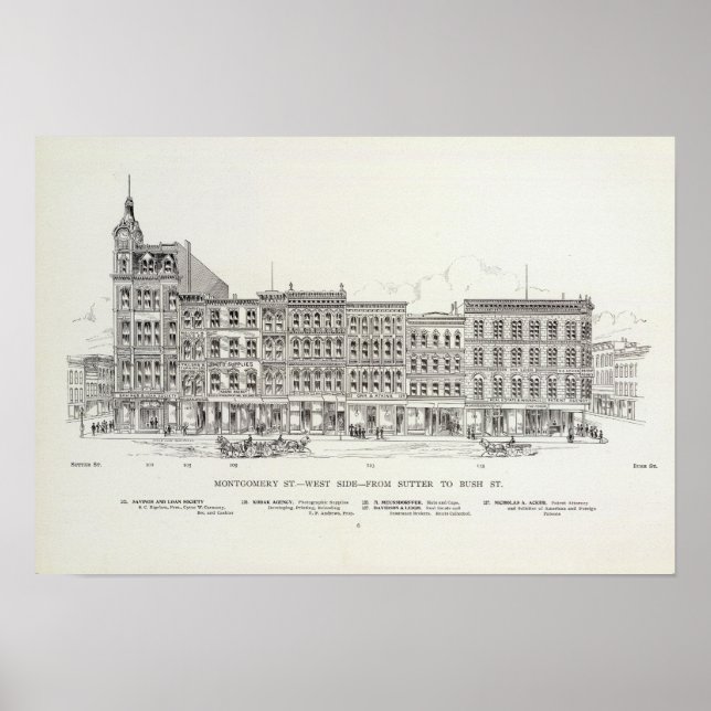 Montgomery West side Sutter und Bush Poster (Vorne)