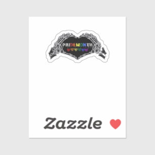 Month Skeleton Heart Hands LGBTQIA Aufkleber