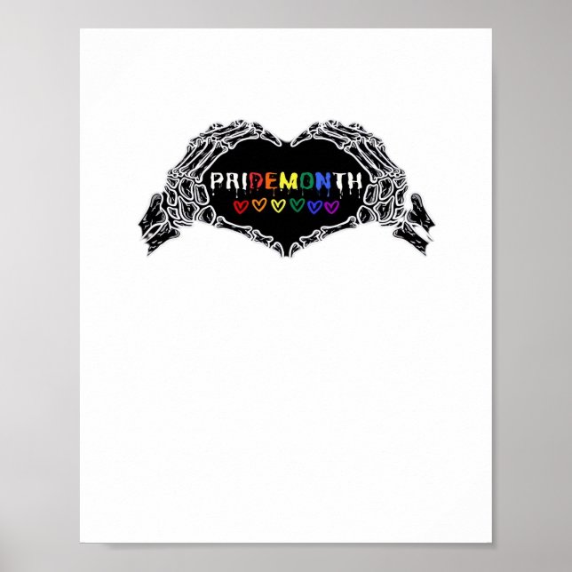Month Skeleton Heart Hands LGBTQIA Poster (Vorne)