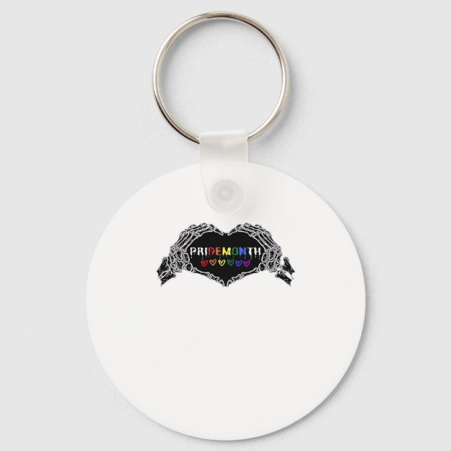 Month Skeleton Heart Hands LGBTQIA Schlüsselanhänger (Vorderseite)