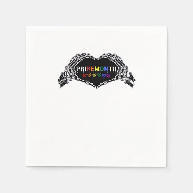Month Skeleton Heart Hands LGBTQIA Serviette (Vorderseite)