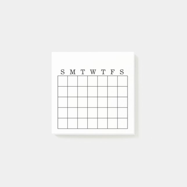Monthly Calendar/Habit Tracker Note Post-it Klebezettel (Vorderseite)