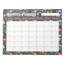 Monthly Planner Spring Colorful Flowers 