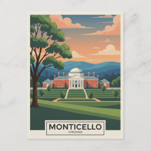 Monticello Virginia Reise Postkarte