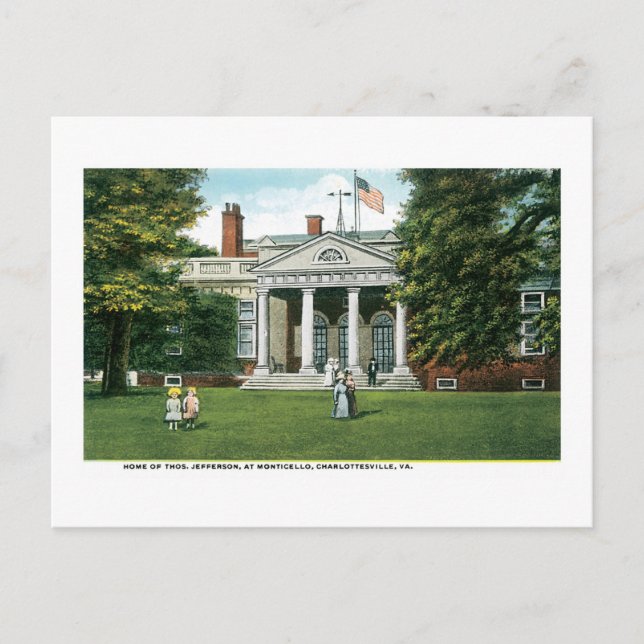 Monticello - Zuhause von Thomas Jefferson, Charlot Postkarte (Vorderseite)